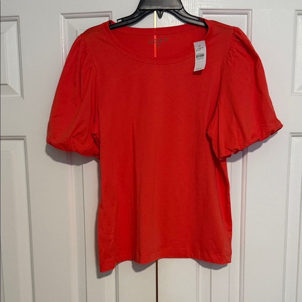 LOFT Bright Red Short Sleeve Top